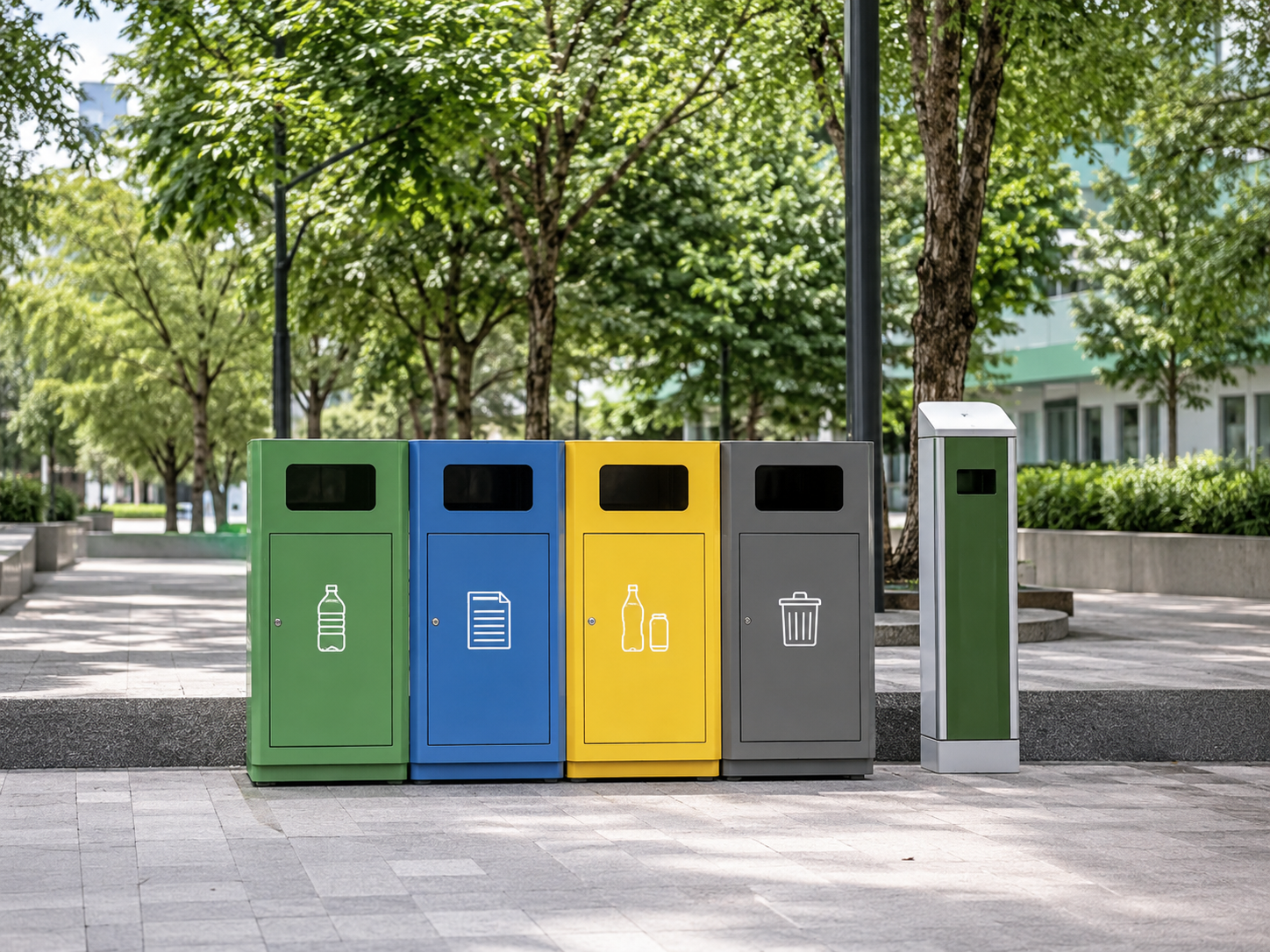 Contenedores de reciclaje en la vía pública